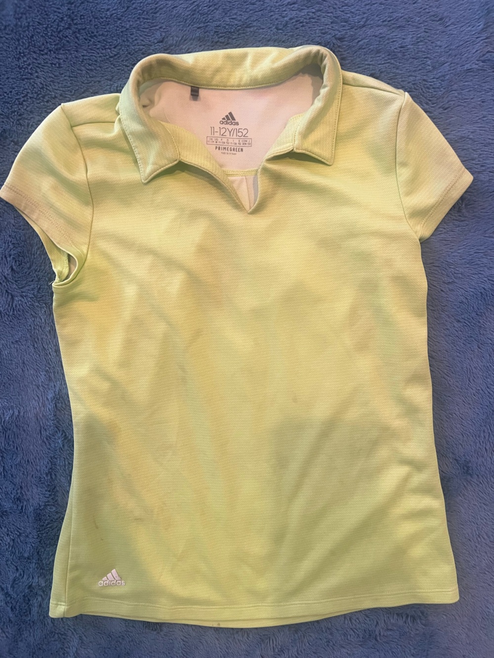 adidas Light Green Short Sleeve Polo Tee